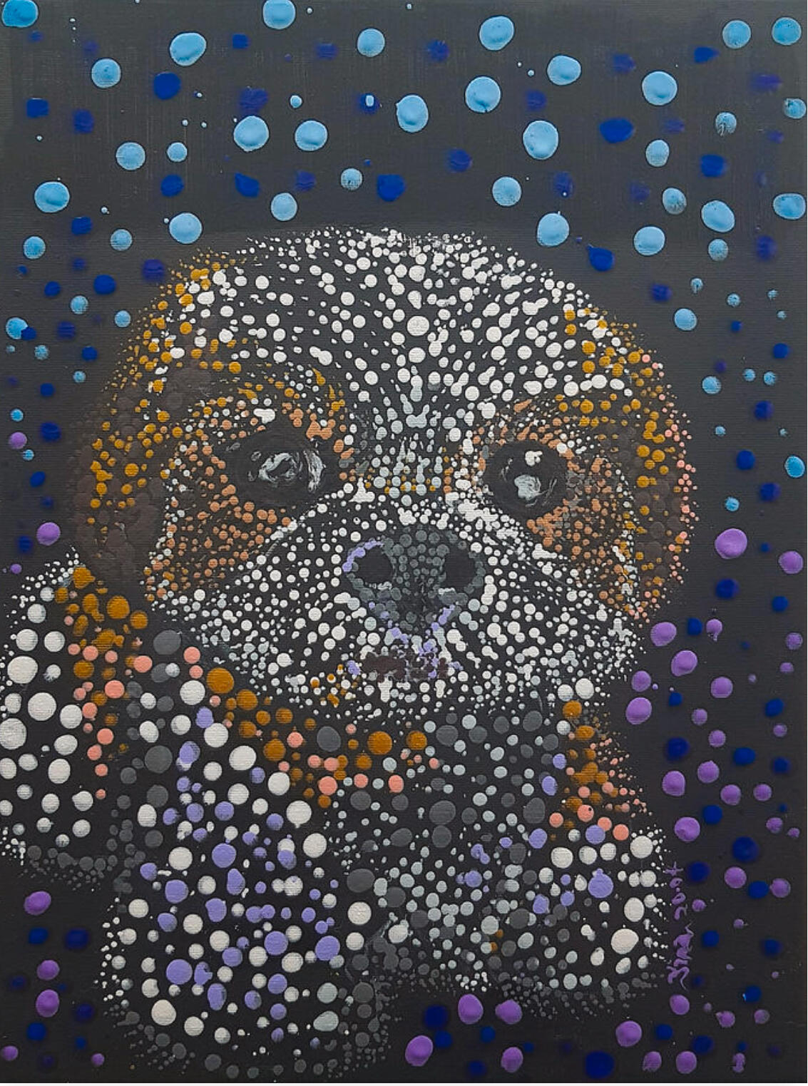 Untitled Nursery Piece | Oil Stipple on Canvas | 2020